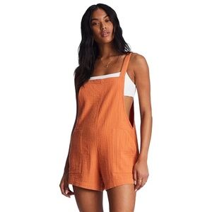 BILLABONG Orange cotton romper | relaxed beachy summer one-piece | Large *